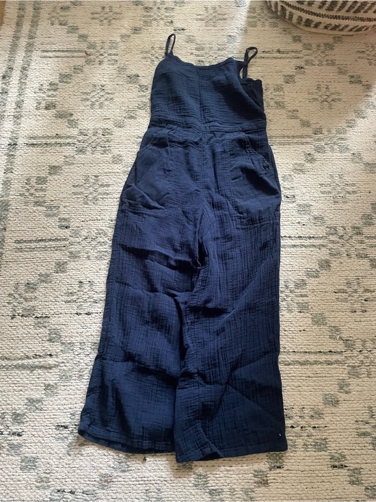 Carve Designs Pants - Carve Designs Navy Textured Wide-Leg Jumpsuit